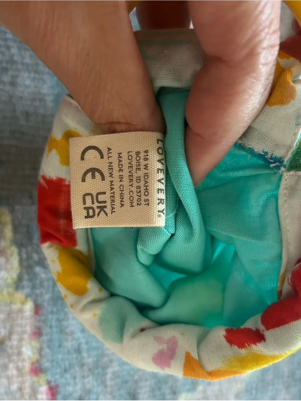 Lovevery organic cotton sensory pouch from “the thinker” kit age 11-12 months